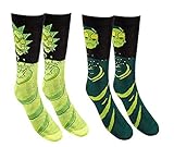  Hyp Rick and Morty Toxic Men's Crew Socks 2 Pair Pack Shoe Size 6-12