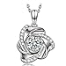 DANCING HEART ♥Daybreak♥ Swarovski 3A Cubic Zirconia Necklaces Flower Necklaces 925 Sterling Silver Necklace Perfet Gift for Women Gifts - I Want to See You at First Sight Every Morning