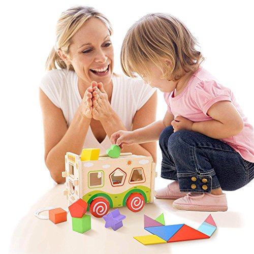 Kids Creative Funny Wooden Assembly Shape Matching Train Toy Puzzles Building Blocks Educational Toy Teaching Aids
