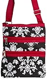 World Traveler Red Damask Small Hipster Cross-Body Bag