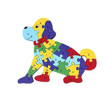 Hipgcc Wooden Jigsaw Puzzles Dog Toys Numbers Puzzles Preschool Educational Toys For Toddlers Kids Children Boys Girls Age 3 4 5 Year Old And Up