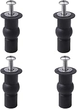 nuoshen 6 Pack Toilet Seat Screws Hinges Rubber Top Nuts Fixings Blind Hole view 4