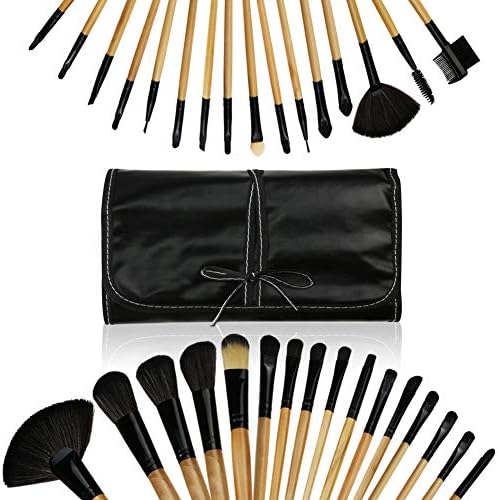 GenLed Makeup Brushes, Makeup Brush Set, Professional Premium Synthetic Foundation Brush Blending Cosmetics Eyeliner Eyeshadow Blush Eye Face Liquid Powder Cream Cosmetics Brushes Kit (Natural Wood)