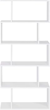 VASAGLE 5-Tier Bookshelf Room Divider White LBC62WT Modern Storage view 7
