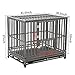 LUCKUP Heavy Duty Dog Cage Metal Kennel and Crate for Medium and Large Dogs, Pet Playpen with Four Wheels,Easy to Install,42 inch,Black