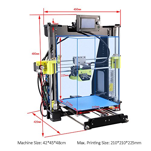 KKmoon High Precision Desktop 3D Printer Kit Reprap  i3 DIY Self Assembly 12864 LCD Screen Acrylic Frame Printing