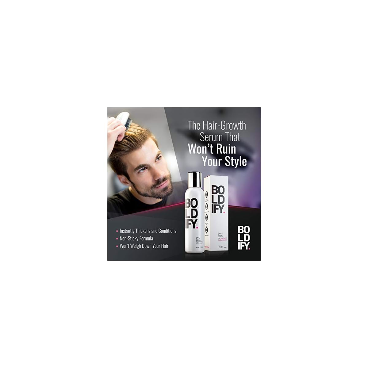 Boldify 3x Biotin Hair Growth Serum Get Thicker Hair Day One