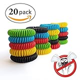 AMBIPOLAR 20 Pack Natural Mosquito Repellent Bracelets, Waterproof, Bug Insect Protection up to 300 Hours, Deet Free, Pest Control for Kids Adults