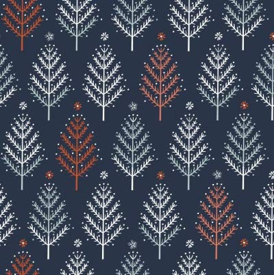 Dashwood Scandi Woodland Weihnachtsstoff – Winterstoff – 0,5 Meter – 100% Baumwolle blau