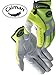 Caiman 2981-5 Large Genuine American Deerskin Multi Activity Glove with Reflective Tape, Gray and Hi Viz Lime