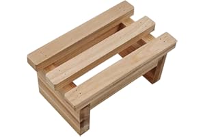 4 Inch Small Wooden Step Stool, Non-Slip Foot Stool for Adults, Portable & Sturdy, Footstool for Bedroom, Bathroom, Kitchen, 