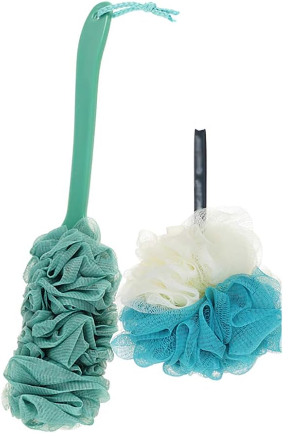 Omenluck Bath Shower Sponge Loofah Set Exfoliating Mesh Body Deep Cleaning