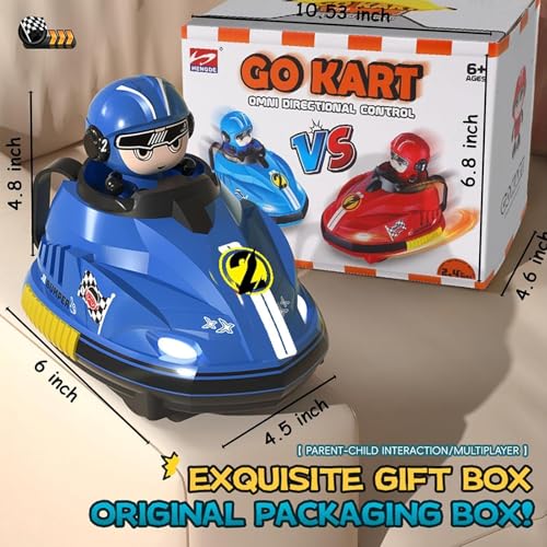 Beauenty 2 Pack Remote Control Battle Bumper Car for Toddlers, Radio Control Toys Music Catapult Robot Popping Up Family Interaction RC Battle Game for 6+Kids