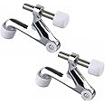 Midofar Triumph Hardware 2 Pack Hinge Pin Door Stopper,Adjustable Heavy Duty Door Stopper 2-3/8"x15/16”,Polished Chrome,with White Rubber Bumper Tips