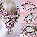 Flower Wreath Girl Head Rose Flower Crown Bridal Hair Accessories Wedding Headband Kid Party Floral Garlands Adjustable,White