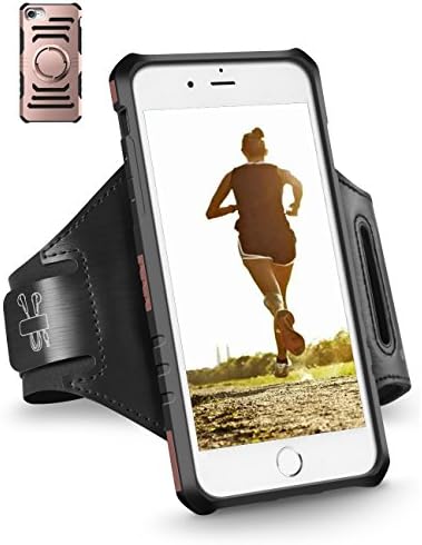 Running Armband, Ecoconut iPhone 7 Plus, 6 Plus, 6s Plus Case Workout Armband Anti-Shock Cover Protective Hard Shell Gym Outdoor Exercise Sports Armband for iPhone 7 Plus 6S Plus 6 Plus (Rose Gold)