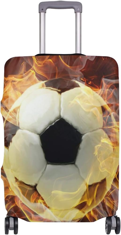 Travel Luggage Protector Fire Football Soccer Suitcase