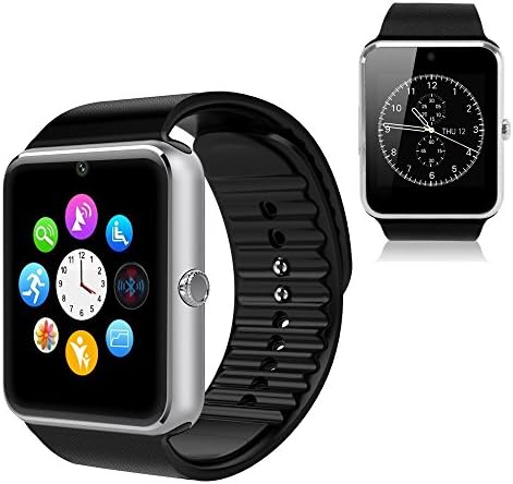 YEMON Smart Watches Bluetooth with Camera Compatible with Iphone Android That Can Text Rose Gold / Silver / Grey (Silver)