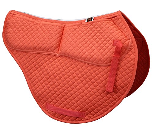 ECP Cotton Correction All Purpose Contoured Saddle Pad - Memory Foam Pockets Coral