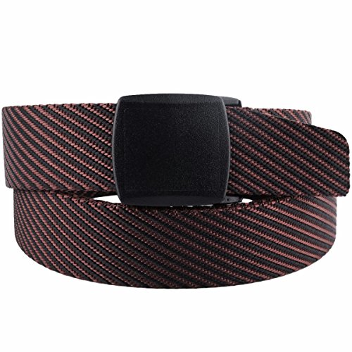 9story Men's Tactical Belt,Military Outdoor Webbing Nylon Belts Plastic Buckle(Black+Coffee)