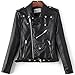 MIYA Women's Faux Leather Jacket Motorcycle Biker Short Coat Jacket