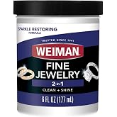 Weiman Fine Jewelry Cleaner Liquid with Cleaning Brush &ndash; Restores Shine &amp; Brilliance to Gold, Platinum, Precious Gemstones &amp; Diamond Jewelry, 6 Oz