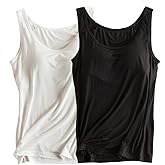Womens Modal Built-in Bra Padded Camisole Yoga Tanks Tops