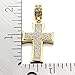 Mens Gold Tone Stardust Curved Cross Thick Pendant Hip-hop 6mm 24
