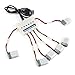 HOBBYTIGER 6-Pack 3.7V 150mAh Battery with 6-in-1 Charger for Eachine E010 JJRC H36 GoolRC T36 Mini UFO Quadcopter Drone