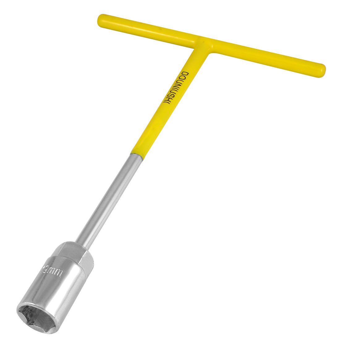 Uxcell a12120300ux0778 19mm Hex Hexagon Socket Wrench Yellow Rubber T Handle Spanner Hand Tool