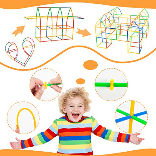 Straw Constructor Stem Toys 300 Pcs Building Straws Connectors Fun Educational Building