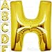 AFTERLOON® 42 inch Giant Jumbo Helium Foil Mylar Alphabet Balloons for Graduation Anniversary Celebration Bridal Shower Wedding Birthday Party Decorations, Premium Quality, Glossy Gold, Letter H