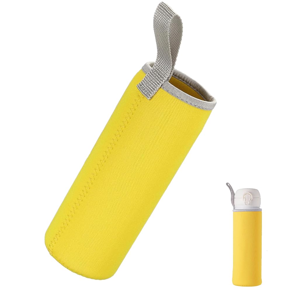 WsKingWA Neoprene Water Bottle Carrier for Outdoor Hiking Travel - 550ml (Yellow)