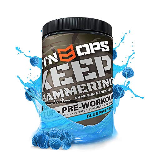 image for MTN OPS Cameron Hanes Keep Hammering Pre-Workout Supplement, Blue Rasp