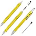 Screwdriver Pen Tool Gadget Set - Sturdy Aluminum Stylus Pen - Ruler (cm/inch/scale), Ballpoint Pen, Level Gauge, Stylus, Phillips & Flathead Screwdriver - Gift Boxed with 4 Ink Cartridges