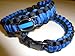 Police Thin Blue Line Black and Blue Paracord Survival Bracelet with Shoelace Charm By Bostonred2010