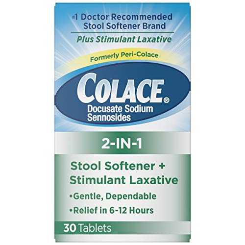 Colace 2 In 1 Stool Softener Stimulant Laxative Tablets Gentle Constipation Relief In 6 12 Hours 30 Count Pricepulse