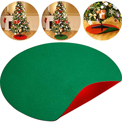 Boao 30 Inch Reversible Christmas Tree Stand Mat Accessory Floor Protection and Christmas Holiday Party Decoration, Red and Green