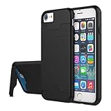 iPhone 7 / iPhone 8 Case, Moonmini Cover for iPhone 7/ iPhone 8 Ultra Slim [Kickstand] Dual Layer Hybrid Shockproof Heavy Duty Full Protection Case Shell with Wallet Card Slot (Black)