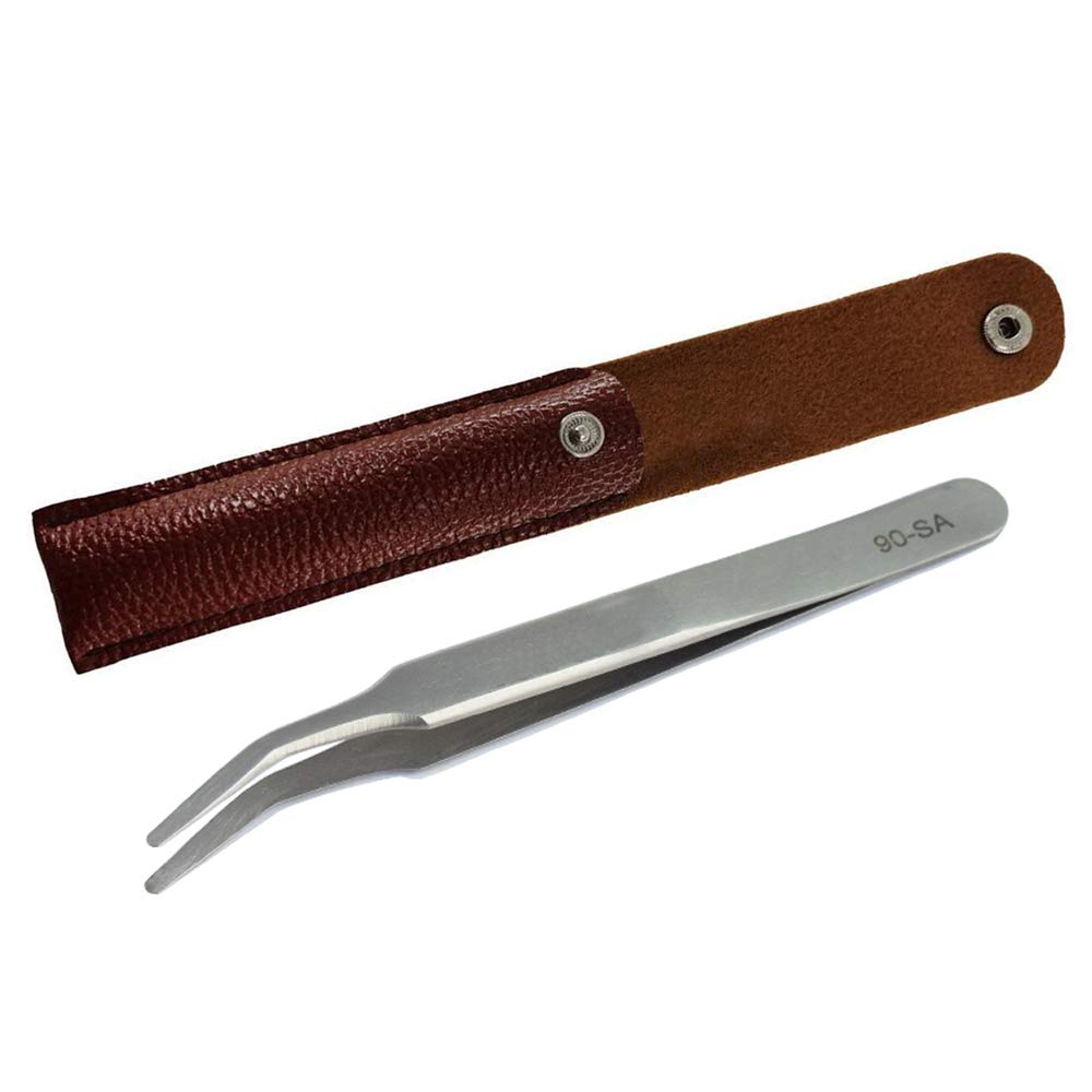 Stainless Steel Curved TipTongs Stamp Tweezers,Philately Collector Tools,Used for Crafts,Jewelry,Beauty,Electronic Repairing,Precision Work and Hobbies