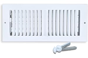 Sierra Grates 4" x 14" White Sidewall & Ceiling Register 2 Way – Steel Air Vent Cover, HVAC Supply Grille for Wall or Ceiling