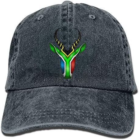 fgjfdjj South African Springbok Denim Hat Adjustable Flag Baseball Cap