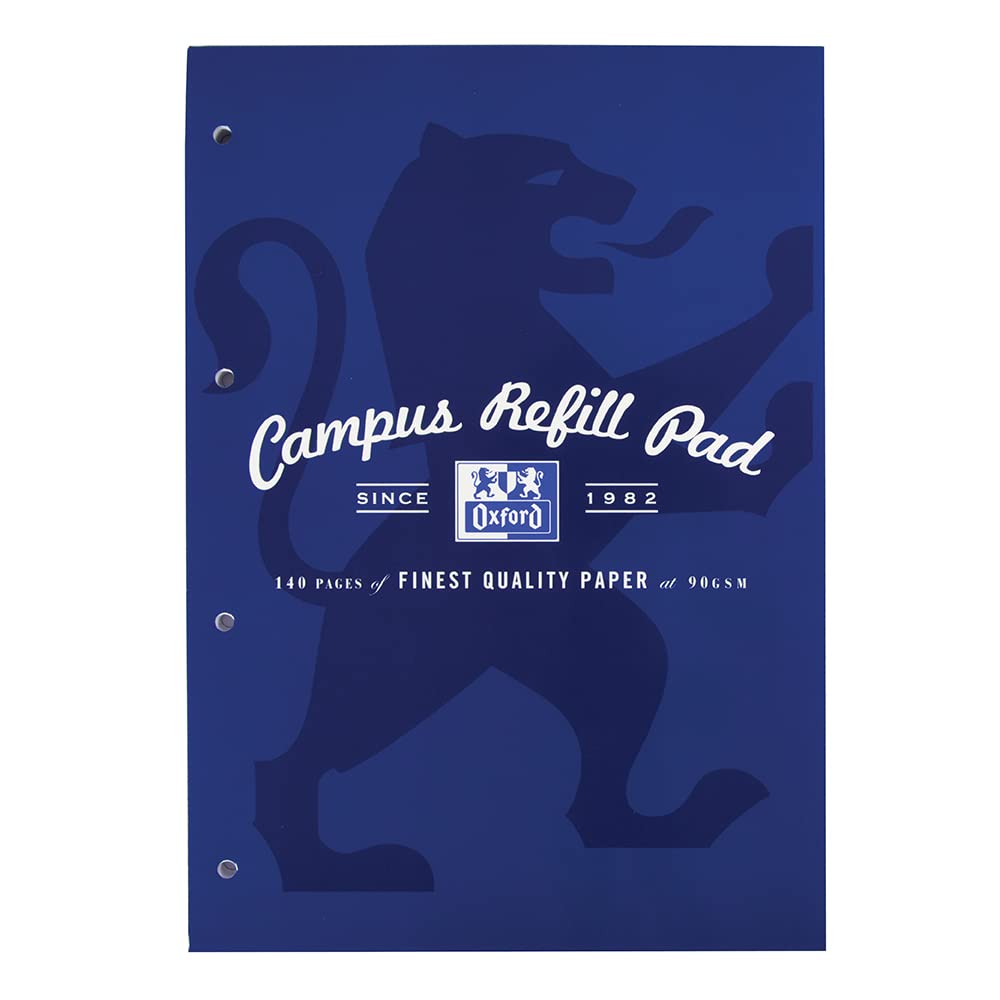 Oxford Campus, A4 Lined Paper Refill Pad, Headbound 140 Pages, Assorted Colour, Single Notepad