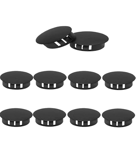 Pack Of 4) 2-1/2\" CAPLUGS (14-20 Ga 2.34\"-2.43\" ID 2.5 Inch OD) Round Black Plastic End Caps