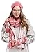 Bienvenu Women Lady Winter Warm Knitted Snowflake Hat Gloves and Scarf Winter Set