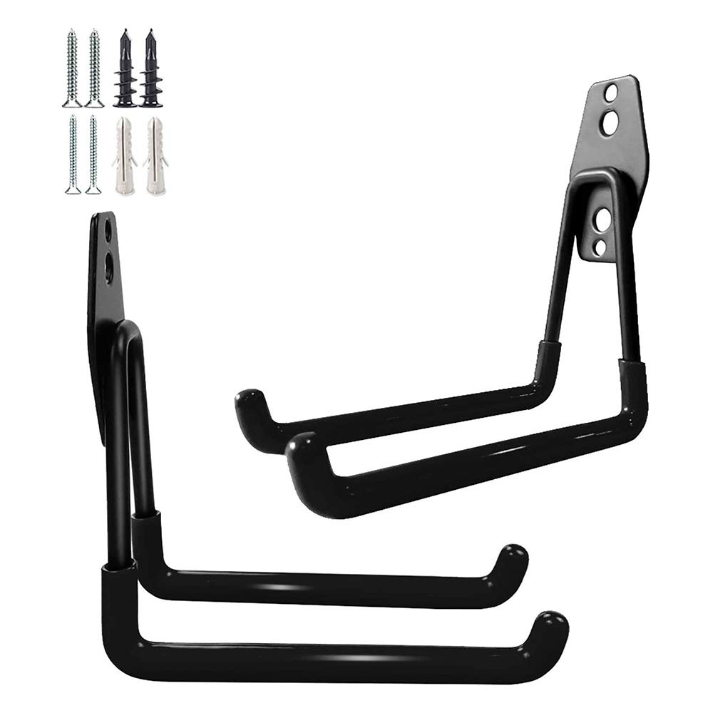 Shiwaki 2 pcs Garage Storage Utility Hooks Garage Tool Organizer Medium square Metal rubber Mount Hooks