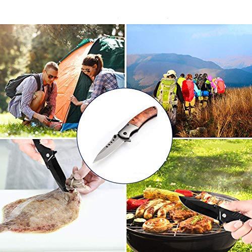 Unilove Pocket Knife Folding Knife Tactical Knife with Sheath Folding Pocket Knife with Case for Camping Hunting Survival and Outdoor - Thumbnail 3