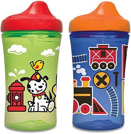 Gerber Graduates Advance Developmental 10 Ounce Hard Spout Sippy Cup, 2 Pack, Green/Blue