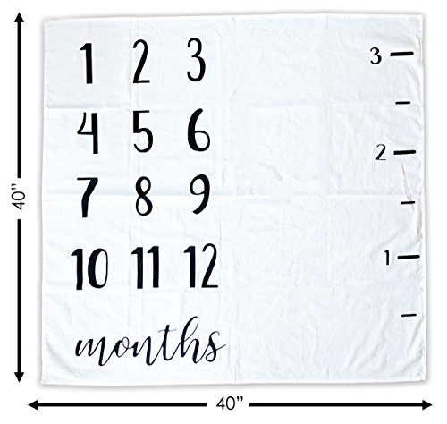image for Novo Baby Baby Monthly Milestone Blanket | 100% Organic Cotton | Inclu