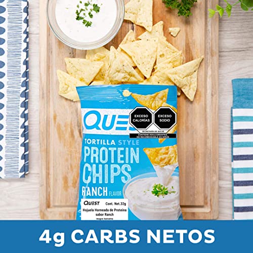 Quest Nutrition Tortilla Style Protein Chips, Ranch, Low Carb, Gluten